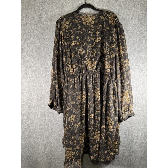 Torrid Tunic Women 5X Black Chiffon Layered Tie Front Surplice Blouse Whimsigoth - Picture 7 of 8
